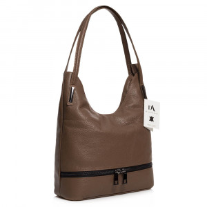 Geanta dama din piele naturala DiAmanti Tuscania Taupe Scuro